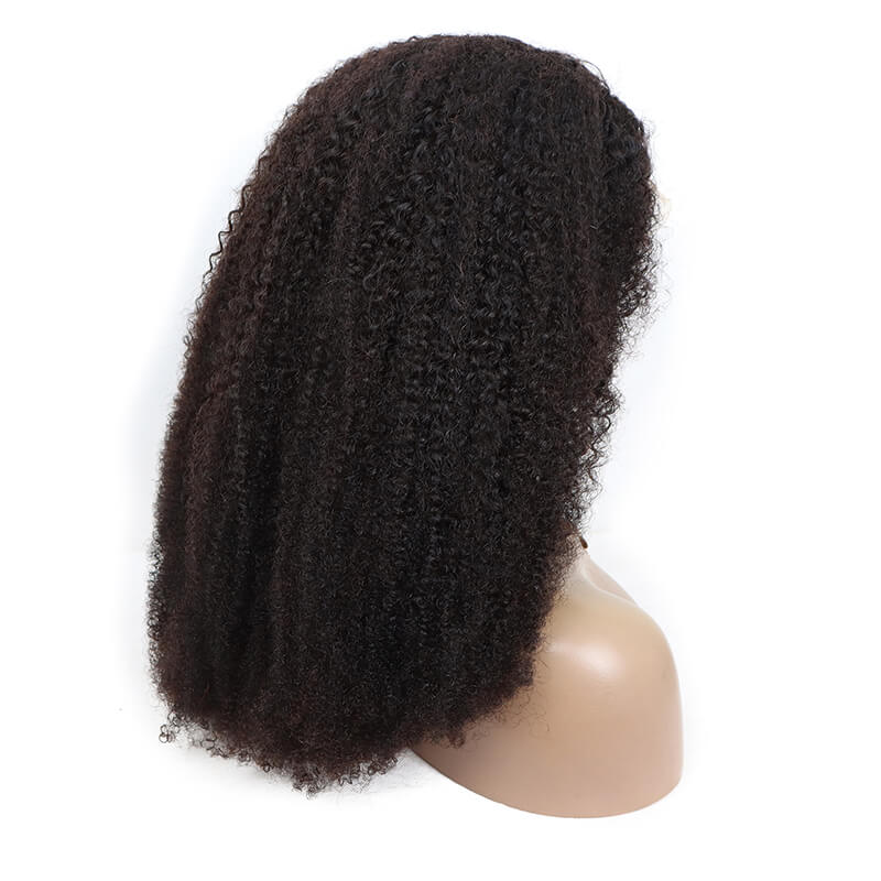 Type 4B Black Afro Curly HD Lace Human Hair Wigs 