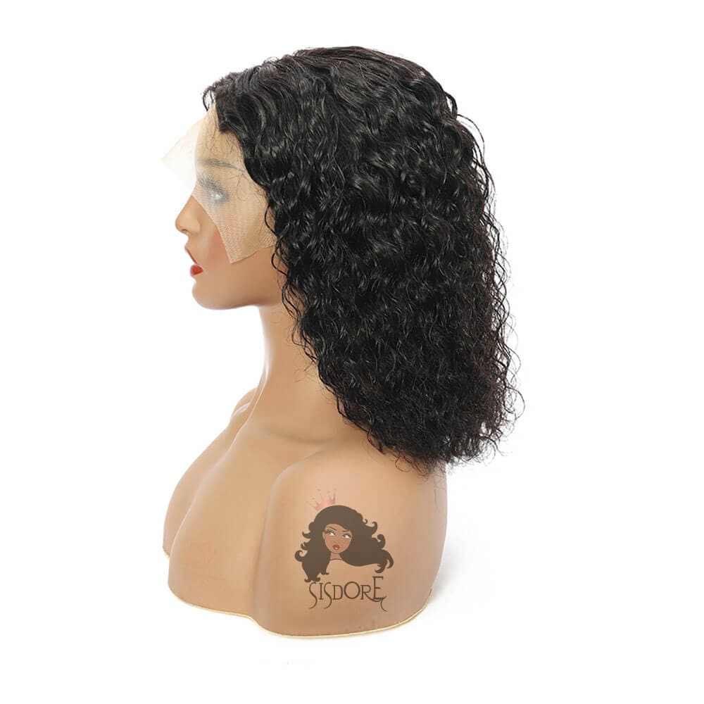Water wave bob wig, wet and wavy short curly hair wig