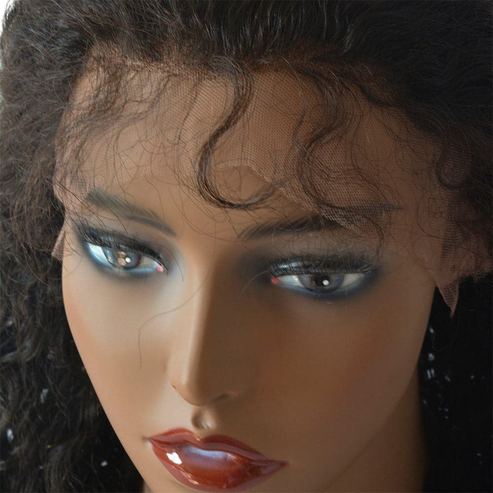 Water wave human hair lace front wig with baby hair