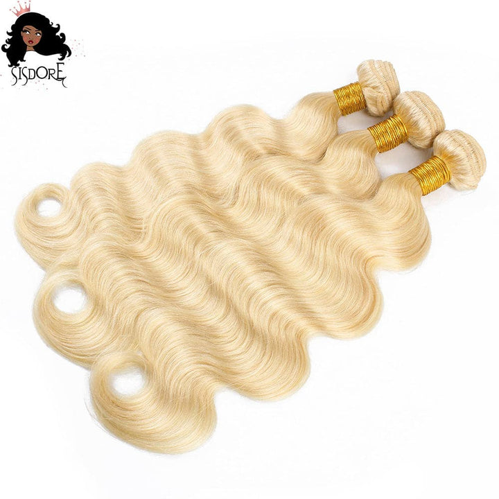 bleach blonde virgin human hair weaves 3 bundles