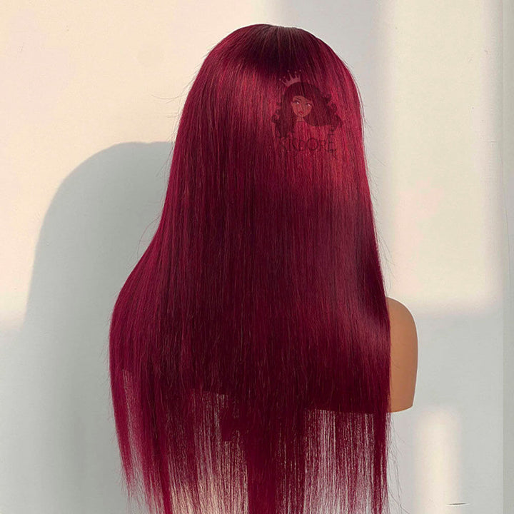 burgundy wigs straight