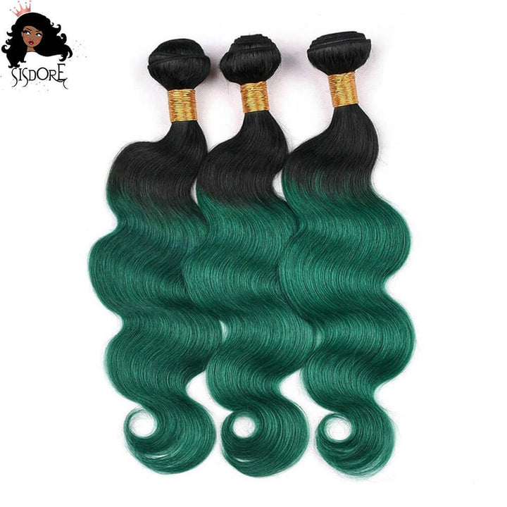 emerald green hair bundles body wave