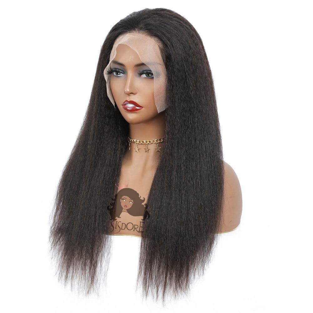 kinky straight lace front wigs human hair