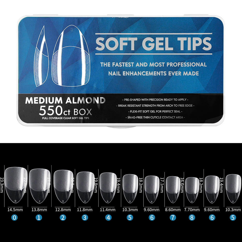 Soft Gel Tip Extension, Full Cover Manicure Acrylic Traceless Nails Tablet