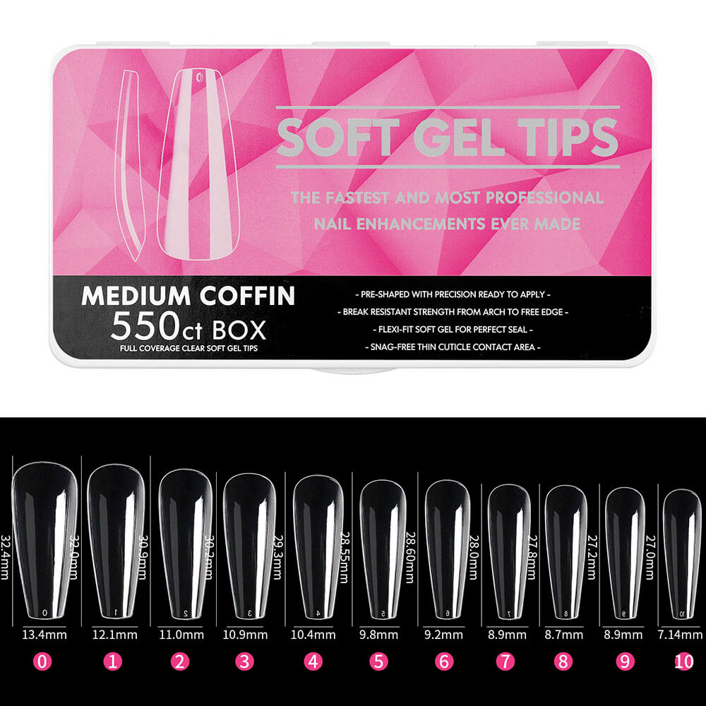 Soft Gel Tip Extension, Full Cover Manicure Acrylic Traceless Nails Tablet