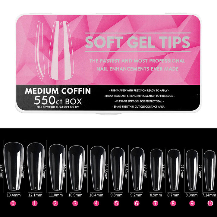 Soft Gel Tip Extension, Full Cover Manicure Acrylic Traceless Nails Tablet