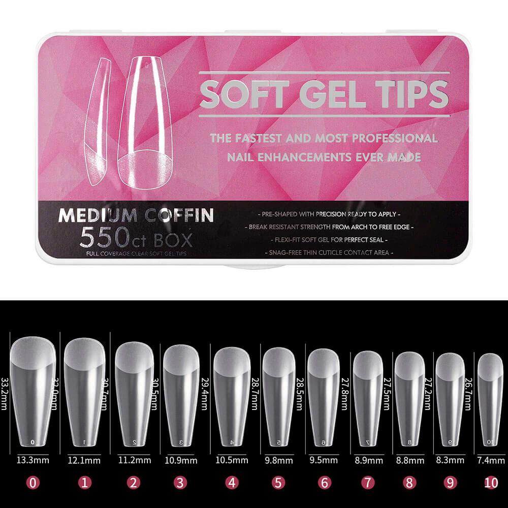 Soft Gel Tip Extension, Full Cover Manicure Acrylic Traceless Nails Tablet