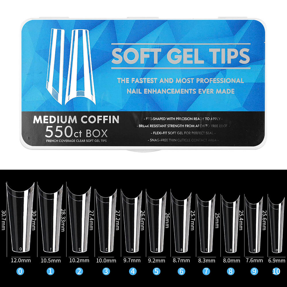 Soft Gel Tip Extension, Full Cover Manicure Acrylic Traceless Nails Tablet