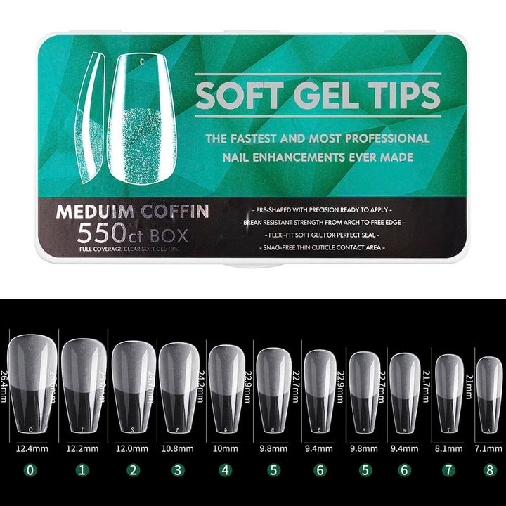 Soft Gel Tip Extension, Full Cover Manicure Acrylic Traceless Nails Tablet