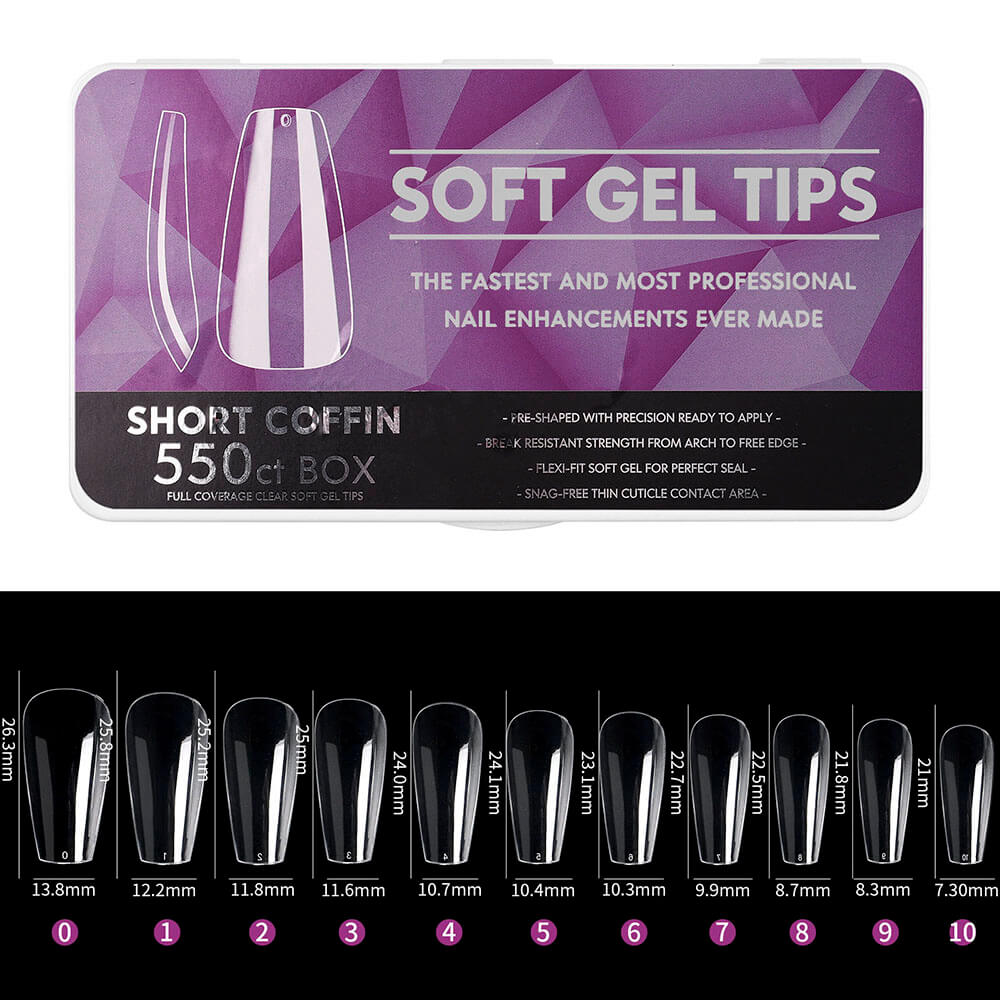 Soft Gel Tip Extension, Full Cover Manicure Acrylic Traceless Nails Tablet