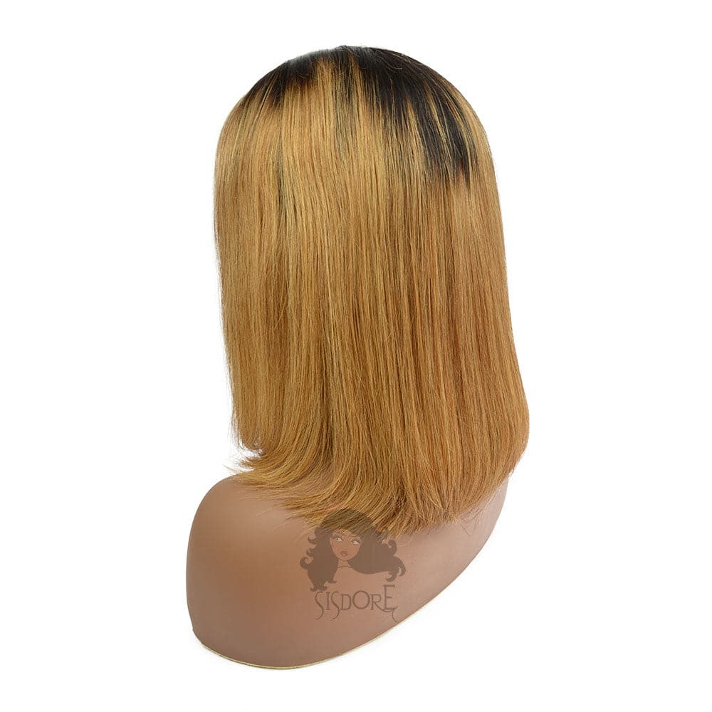 short straight blonde bob wigs 12 inch